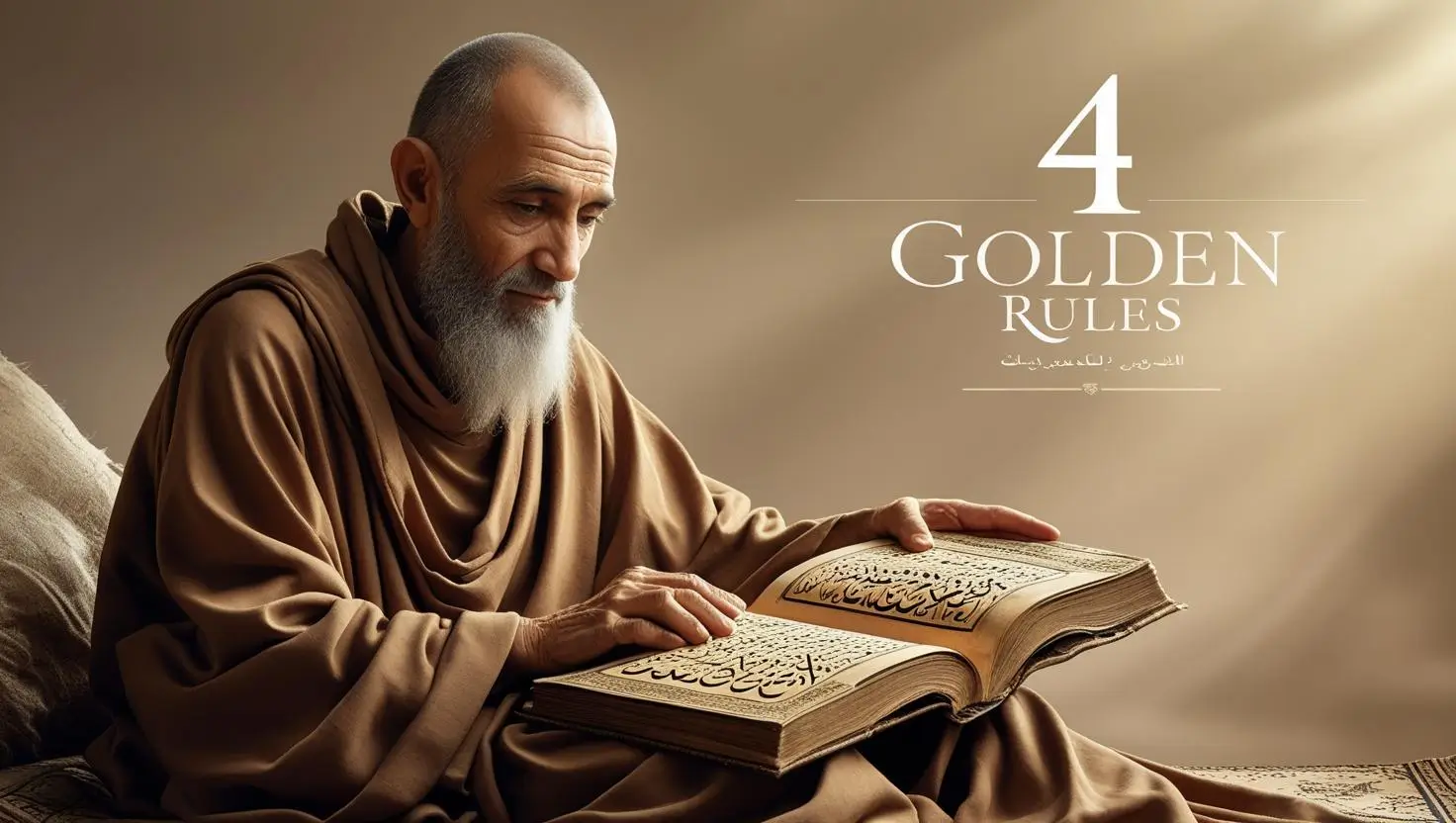 The picture showing the monk who taught Four Golden Rules: Timeless Wisdom for Success.