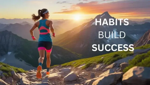 Female athlete symbolizing discipline and determination to build habit for success.